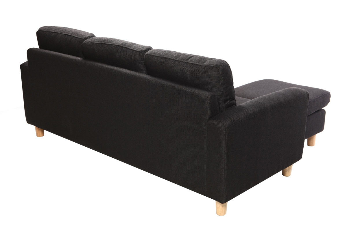 Sof� de esquina reversible dise�o negro ALAMO