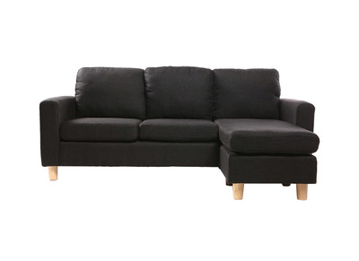 Sof&aacute; de esquina reversible dise&ntilde;o negro ALAMO