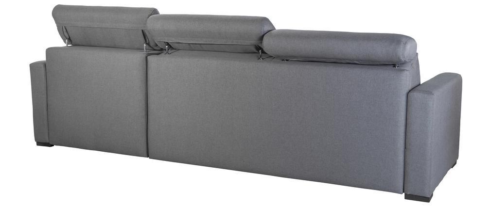 Sofá de esquina reversible y convertible con almacenaje gris NORO