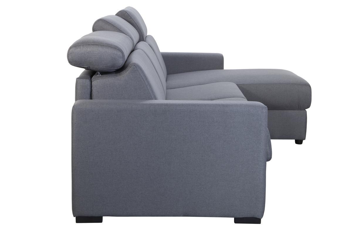 Sof de esquina reversible y convertible con almacenaje gris NORO