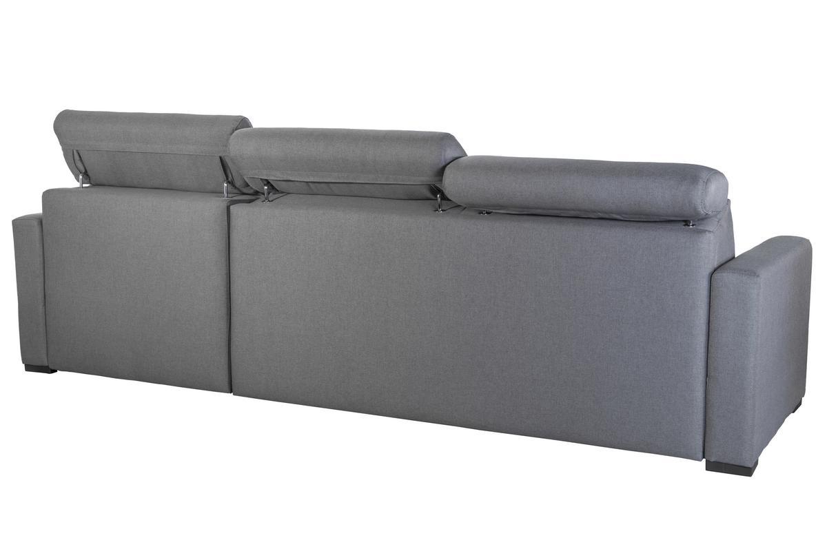 Sof de esquina reversible y convertible con almacenaje gris NORO