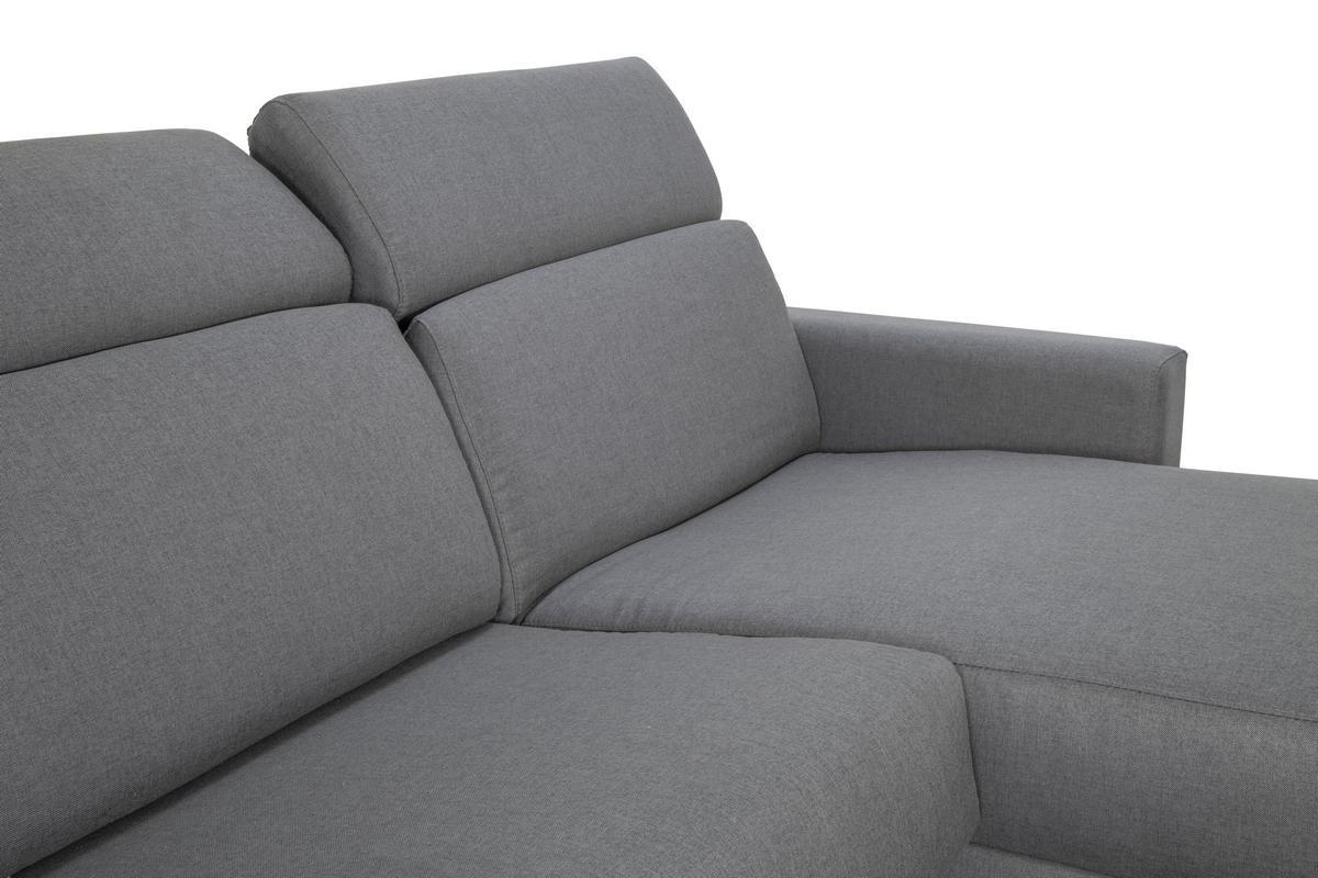 Sof de esquina reversible y convertible con almacenaje gris NORO