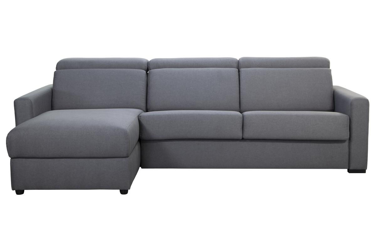 Sof de esquina reversible y convertible con almacenaje gris NORO
