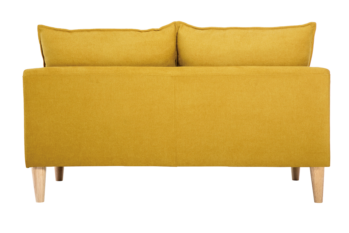 Sof de estilo nrdico tejido amarillo mostaza con efecto aterciopelado 2 plazas KATE