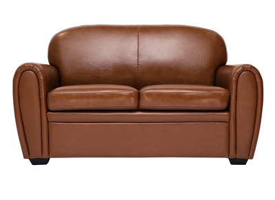 Sofá de piel 2 plazas vintage marrón CLUB
