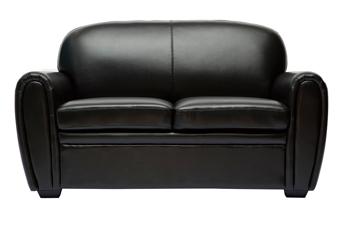 Sof de piel 2plazas vintage marrn oscuro CLUB