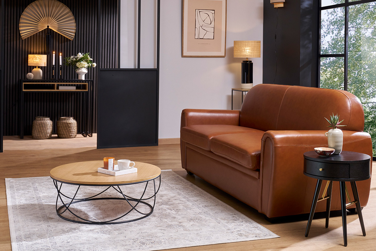 Sof de piel 3plazas vintage marrn CLUB