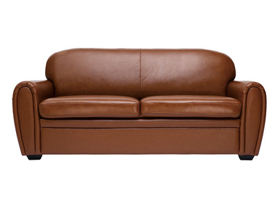Sofá de piel 3 plazas vintage marrón CLUB