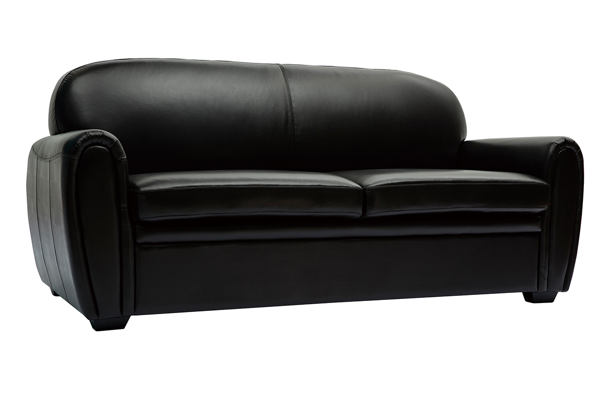 Sof de piel 3plazas vintage marrn oscuro CLUB