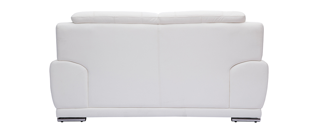 Sofá de piel de búfalo de diseño 2 plazas blanco TAMARA