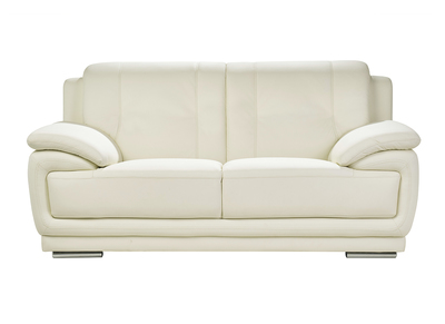 Sofá de piel de búfalo de diseño 2 plazas blanco TAMARA