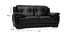 Sofá de piel de búfalo de diseño 2 plazas negro TAMARA