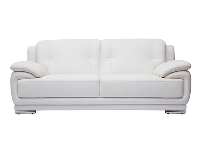 Sofá de piel de búfalo de diseño 3 plazas blanco TAMARA