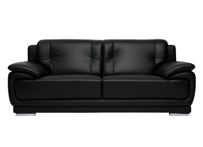 Sofá de piel de búfalo de diseño 3 plazas negro TAMARA