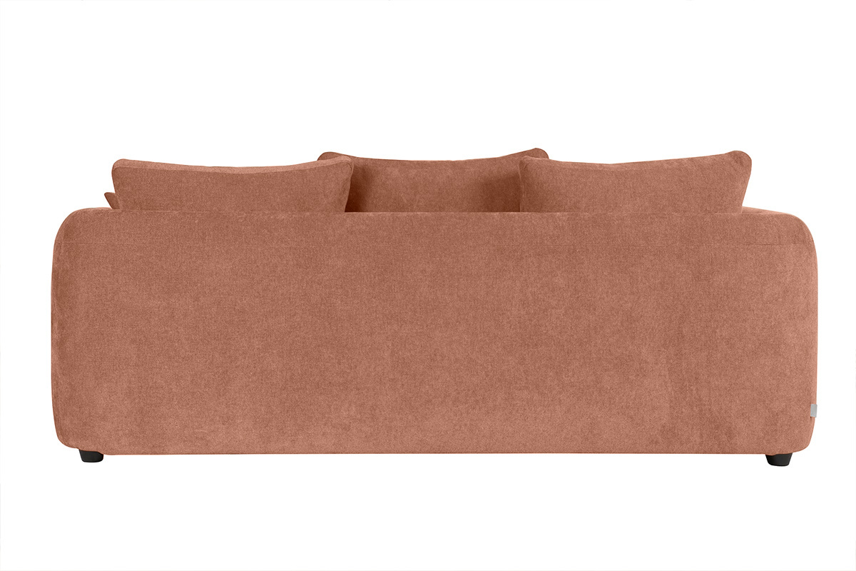 Sof desenfundable de 3-4 plazas diseo de haba en tela de terciopelo efecto terracota SACHA