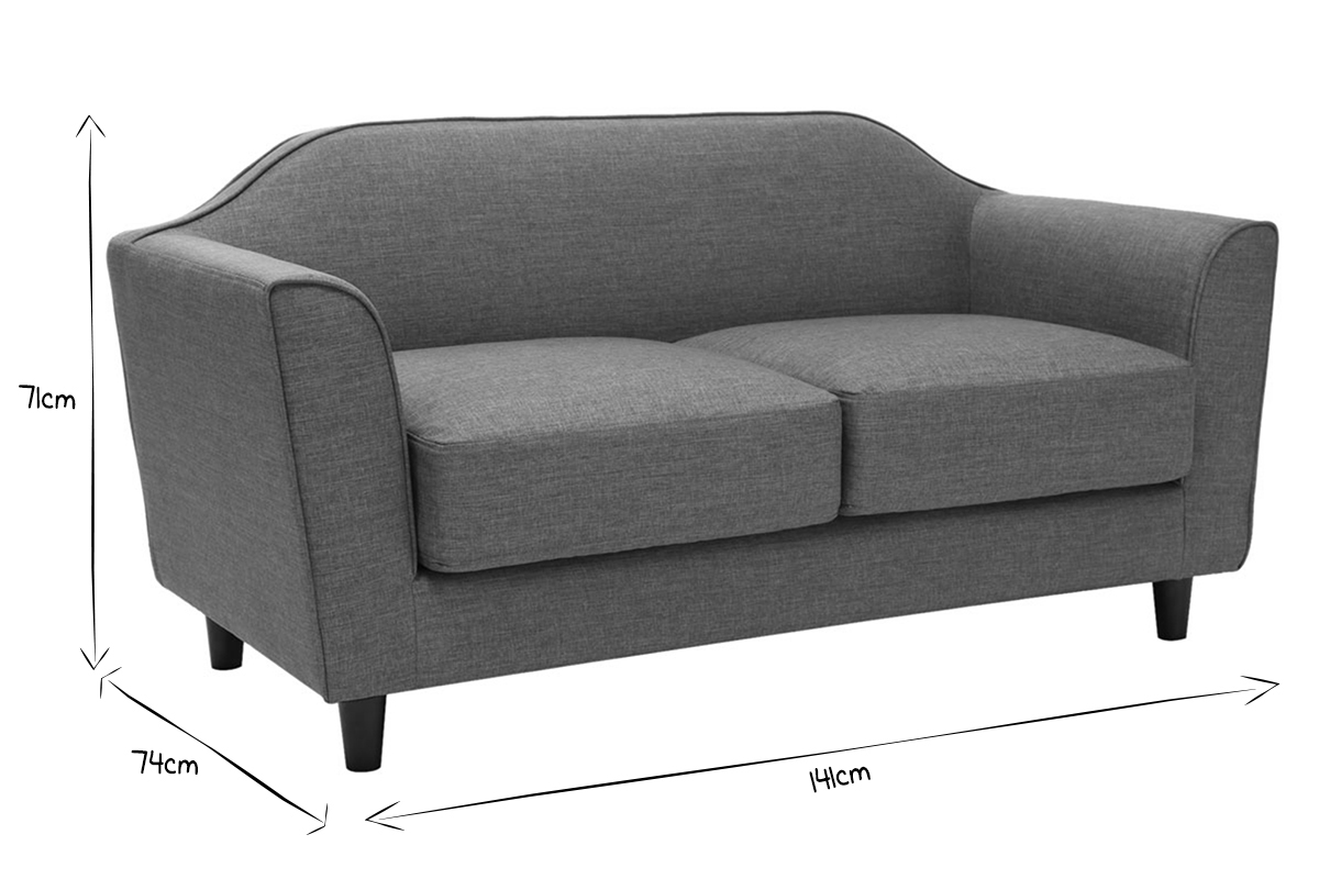 Sof diseo 2 plazas gris SOVHA