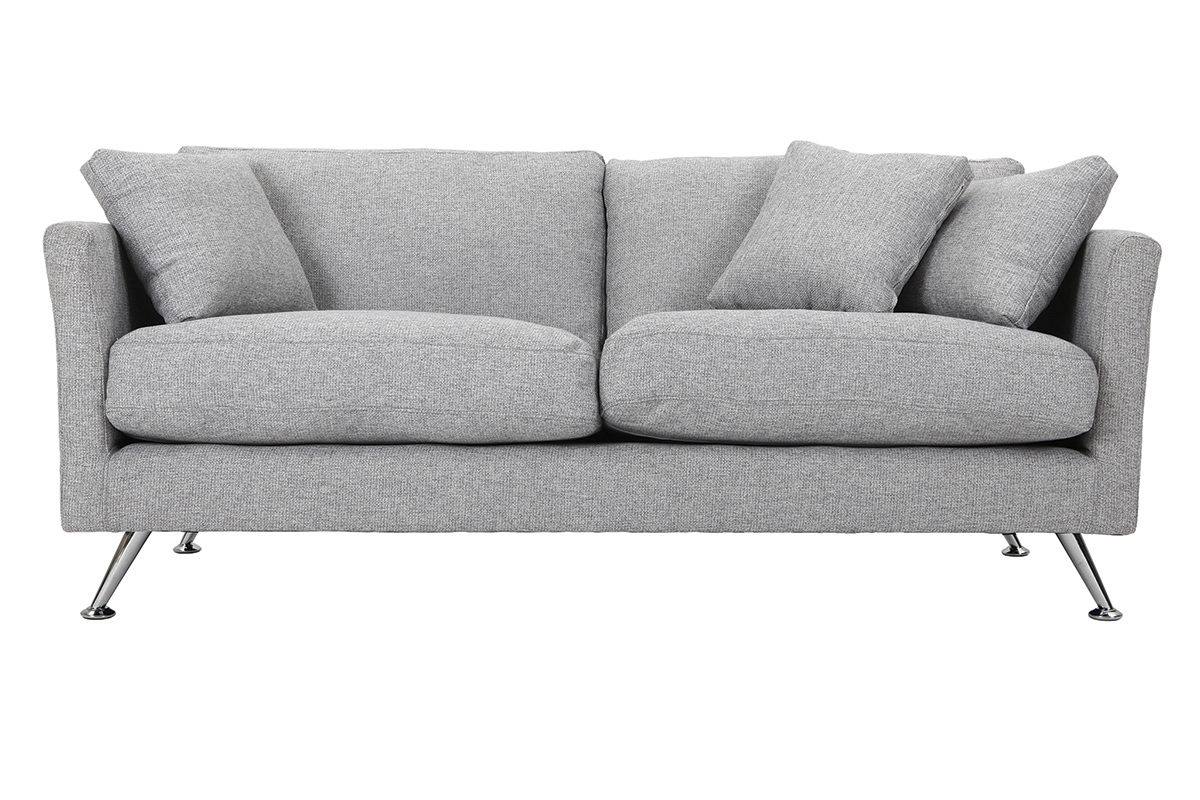 Sof diseo 3 plazas diseo gris claro VOLUPT