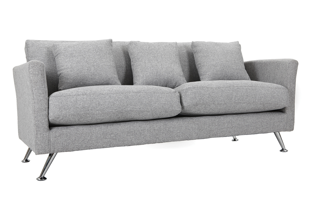Sof diseo 3 plazas diseo gris claro VOLUPT