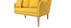 Sofá diseño 3 plazas tejido amarillo y fresno NORI
