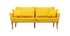 Sofá diseño 3 plazas tejido amarillo y fresno NORI