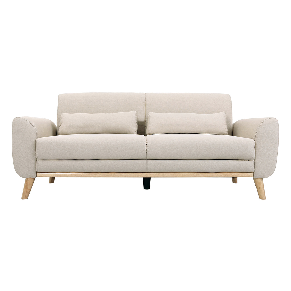 Sofá diseño 3 plazas tejido natural patas roble EKTOR