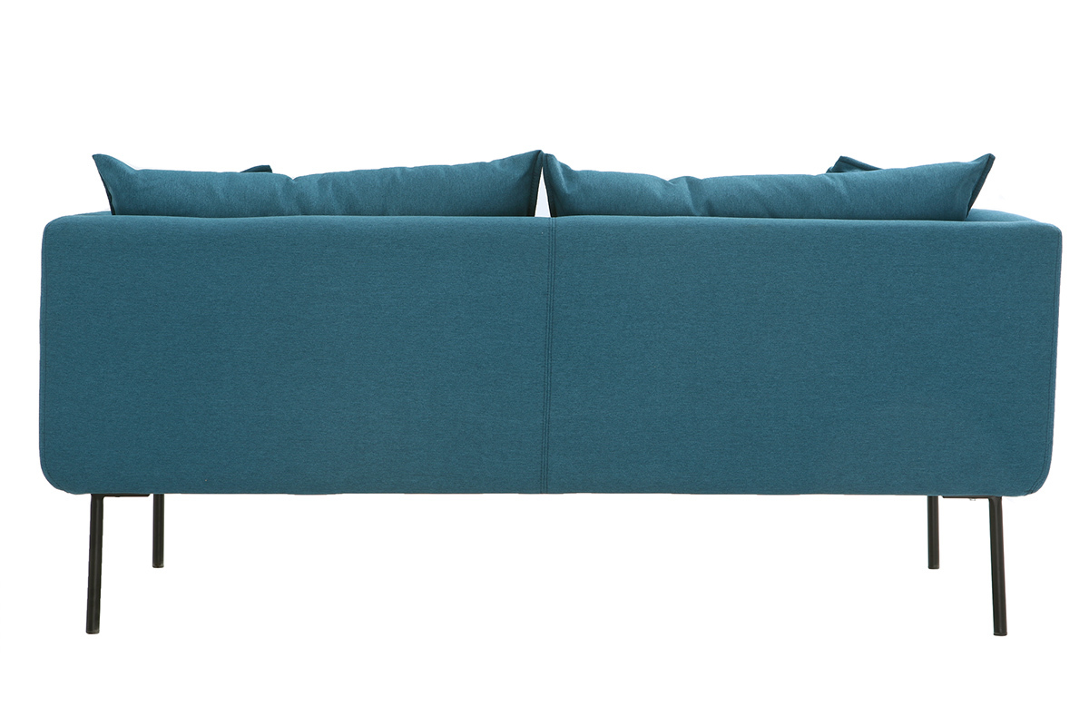 Sof diseo contemporneo 3 plazas azul petrleo MATHIS