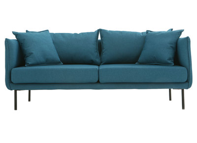 Sof&aacute; dise&ntilde;o contempor&aacute;neo 3 plazas azul petr&oacute;leo MATHIS