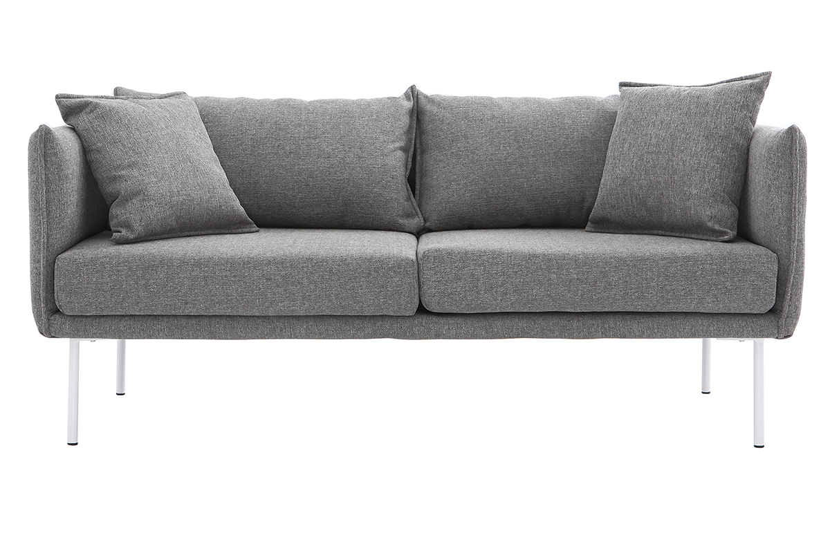 Sof diseo contemporneo 3 plazas gris claro MATHIS