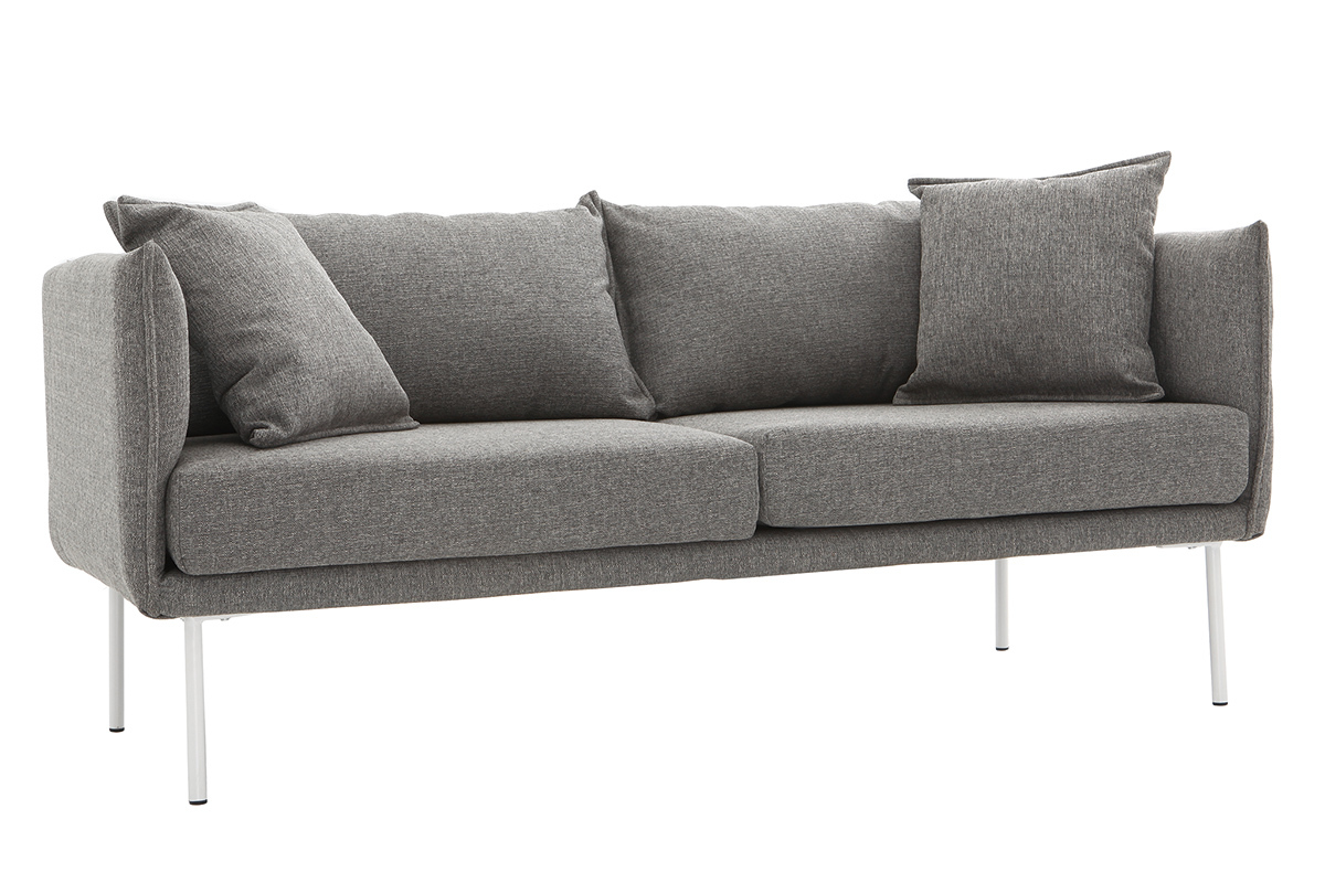 Sof diseo contemporneo 3 plazas gris claro MATHIS