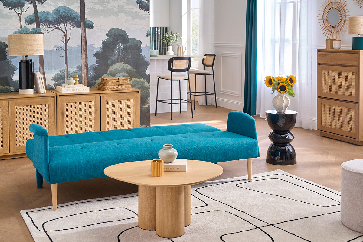 Sof� dise�o convertible azul OSCAR