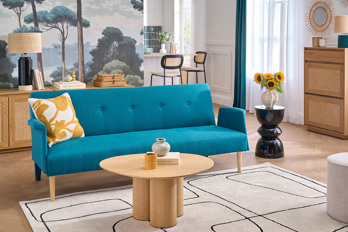 Sof� dise�o convertible azul OSCAR