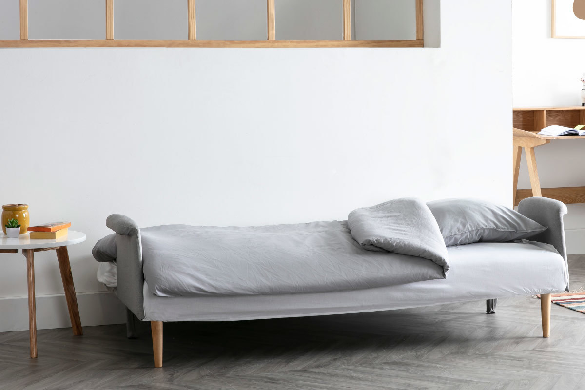 Sof diseo convertible gris claro OSCAR