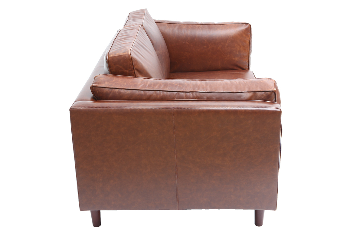 Sof en cuero vintage 2 plazas marrn CURTIS