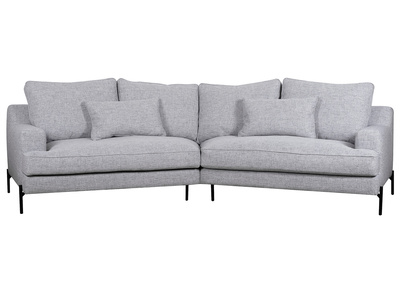 Sofá esquinero 5 plazas gris PUCHKINE - Sofá esquinero 5 plazas gris PUCHKINE