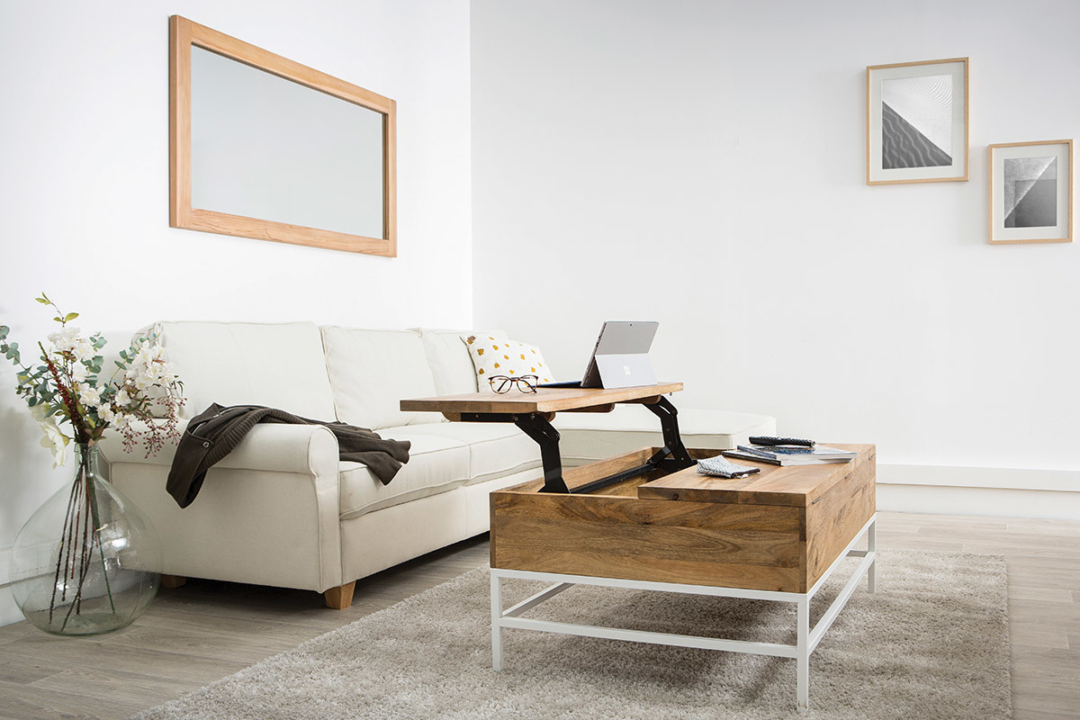 Sof� esquinero cl�sico tejido color natural 3 plazas MONCEAU