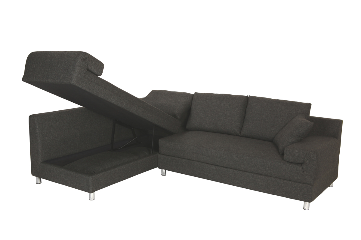 Sof� esquinero izquierdo convertible negro CHICAGO