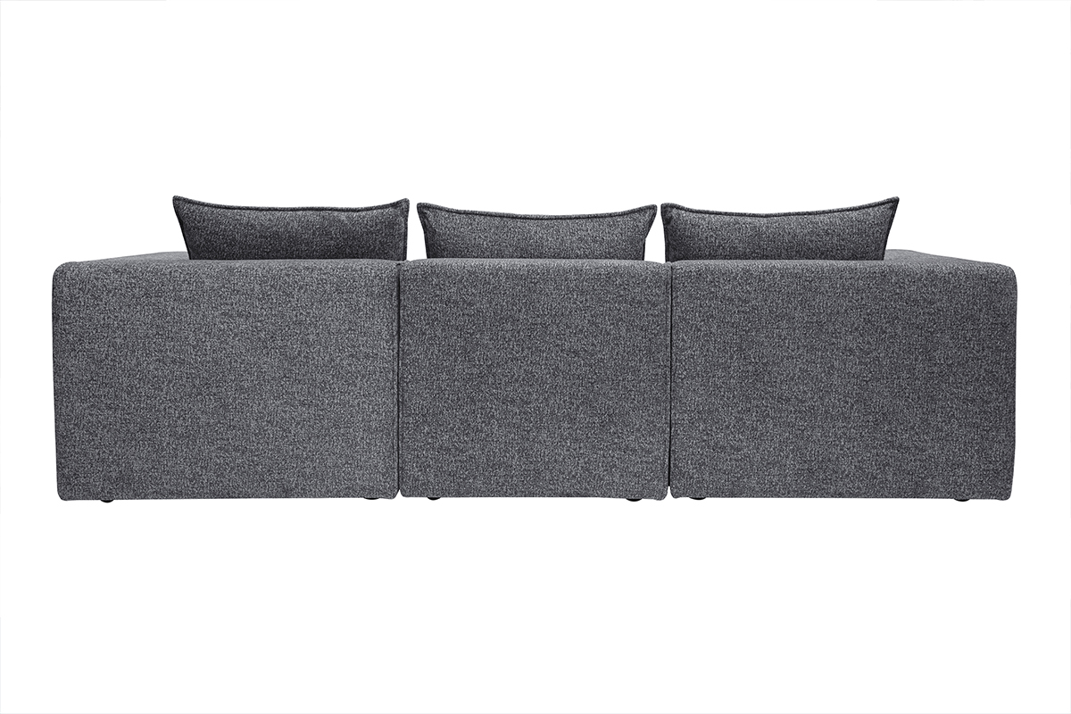 Sof esquinero modular de 4 plazas en tela gris oscuro chin KERRY