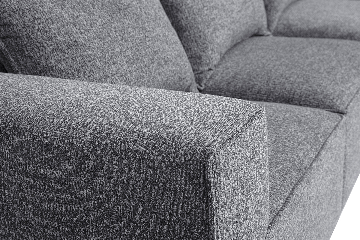 Sof esquinero modular de 4 plazas en tela gris oscuro chin KERRY
