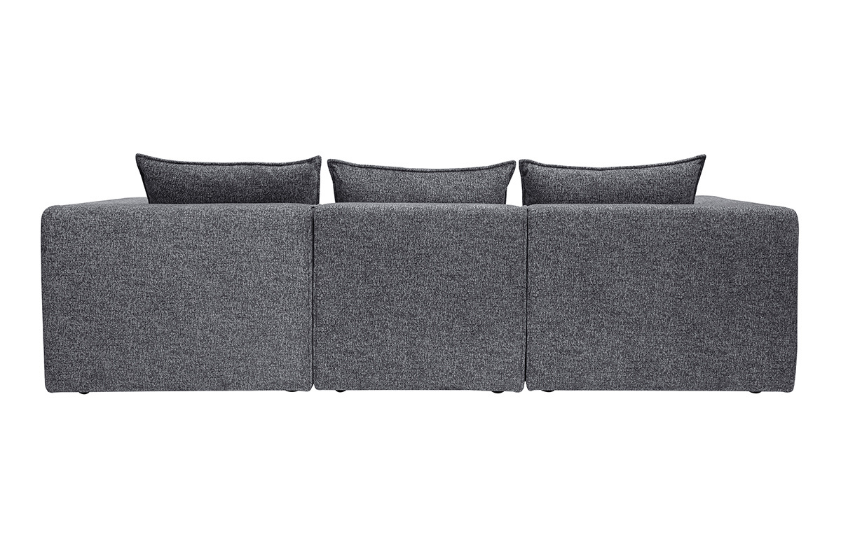 Sof esquinero modular de 4 plazas en tela gris oscuro chin KERRY