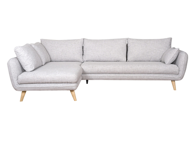 Sofá esquinero nórdico 5 plazas gris claro CREEP