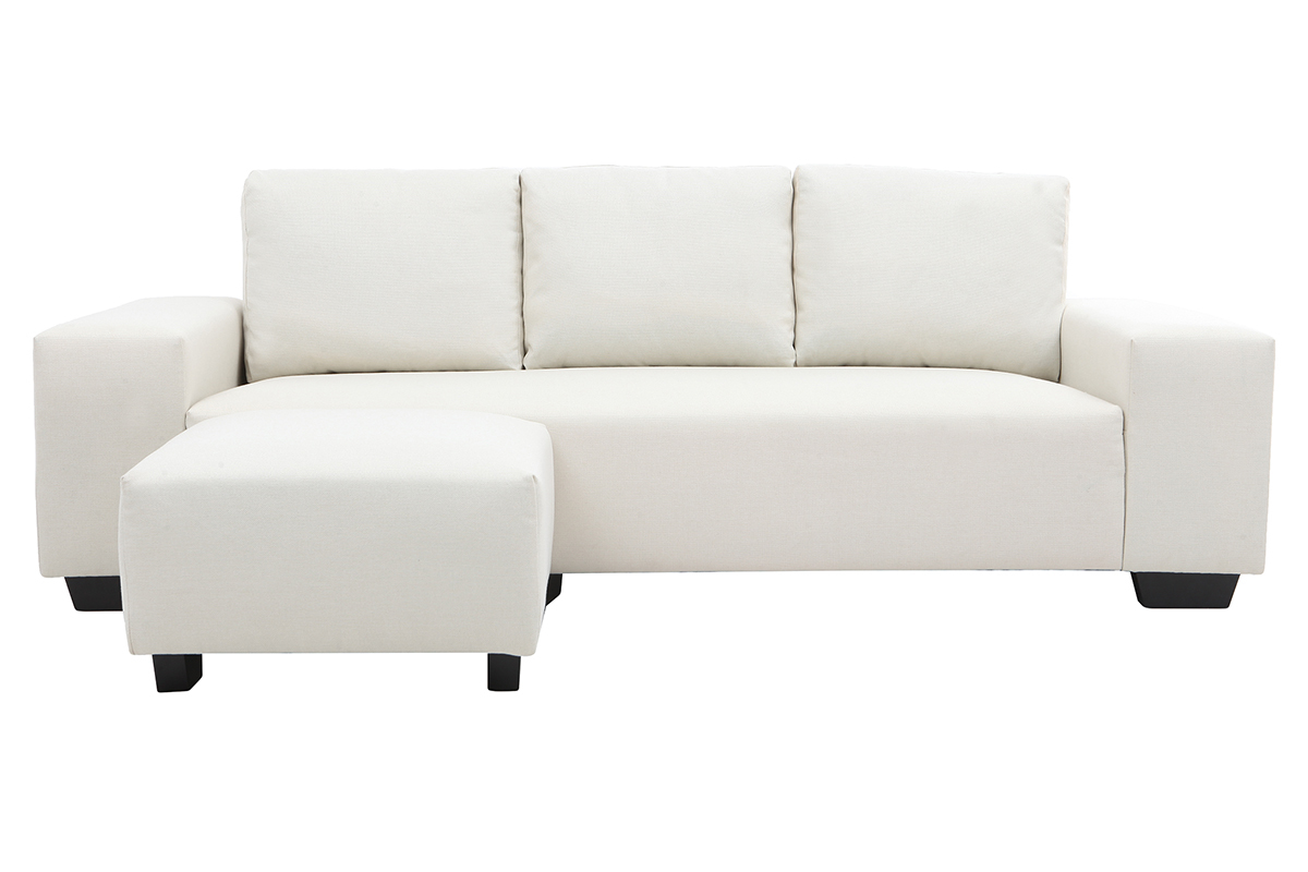 Sof esquinero tejido color natural 3 plazas DEAUVILLE