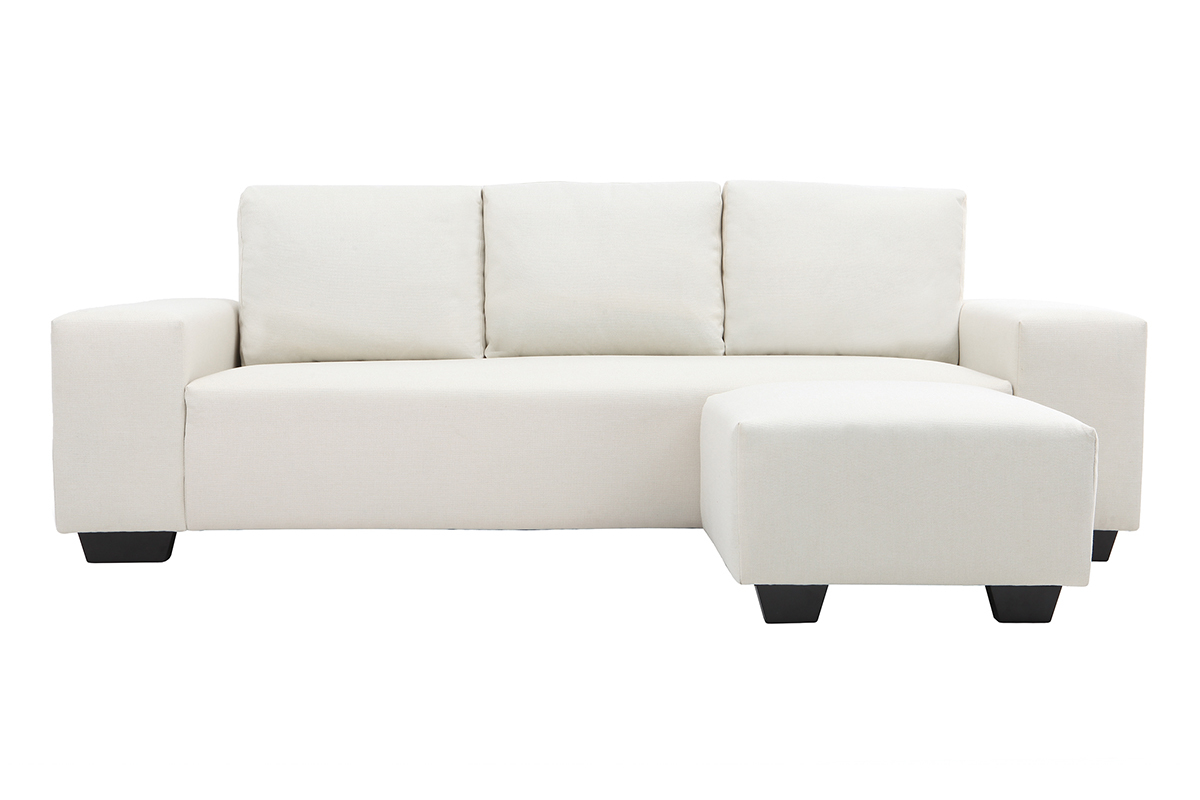 Sof esquinero tejido color natural 3 plazas DEAUVILLE