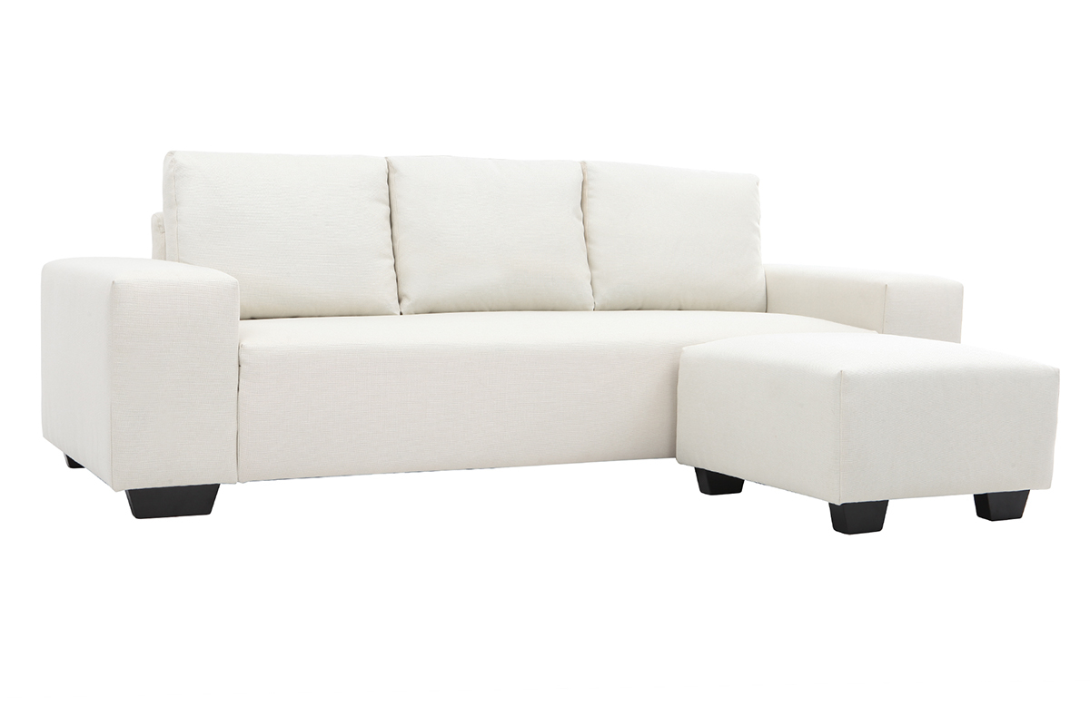 Sof esquinero tejido color natural 3 plazas DEAUVILLE