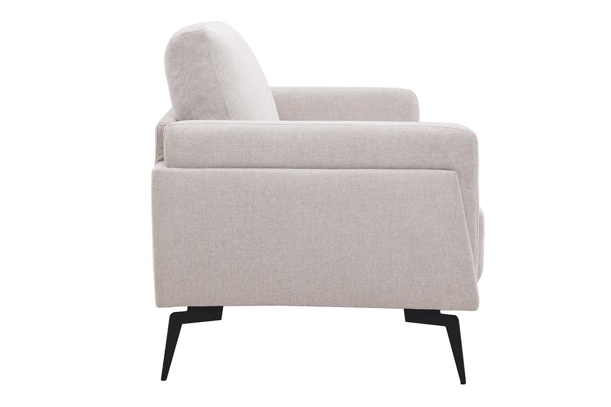 Sof moderno 2plazas de tejido efecto aterciopelado texturizado beige MOSCO