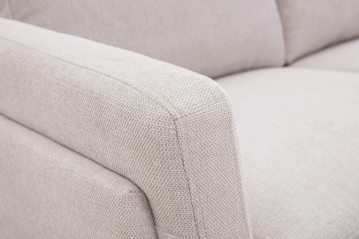 Sof moderno 2plazas de tejido efecto aterciopelado texturizado beige MOSCO