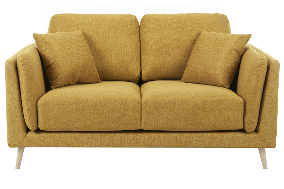 Sof moderno 2plazas de tela amarillo comino VOGUE