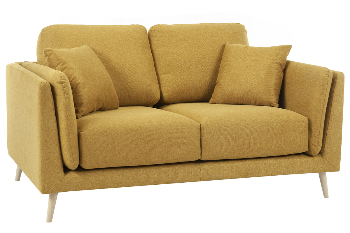 Sof moderno 2plazas de tela amarillo comino VOGUE