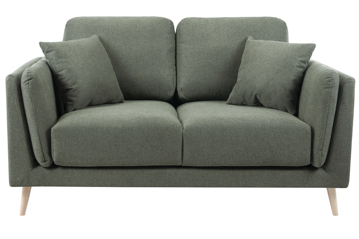 Sof moderno 2plazas de tela verde caqui VOGUE