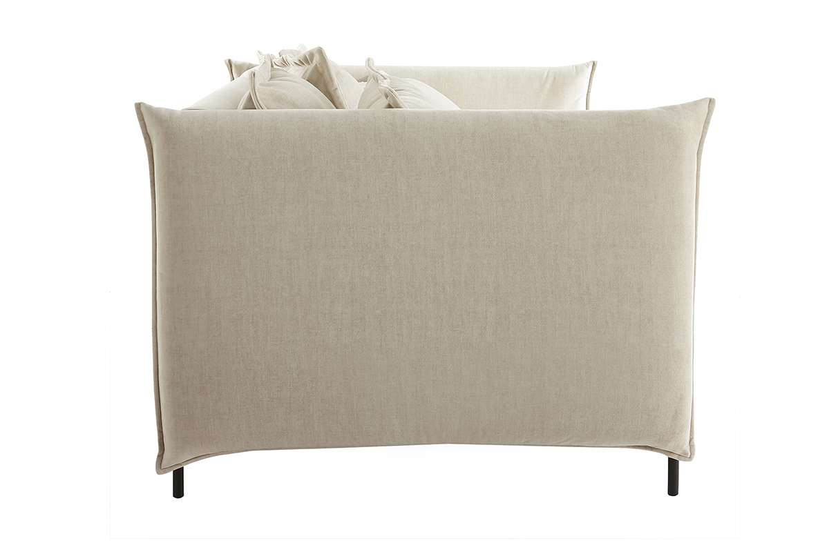 Sof moderno 3-4 plazas de terciopelo beige y metal negro ALMAR