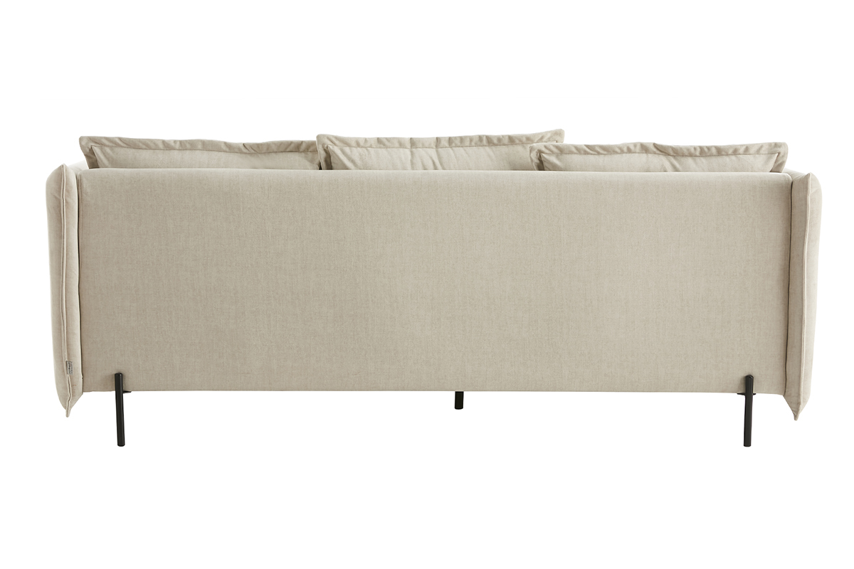 Sof moderno 3-4 plazas de terciopelo beige y metal negro ALMAR